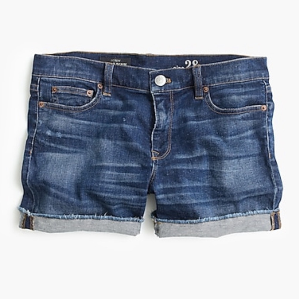 J Crew Denim Jean Shorts in Dark Von Wash
